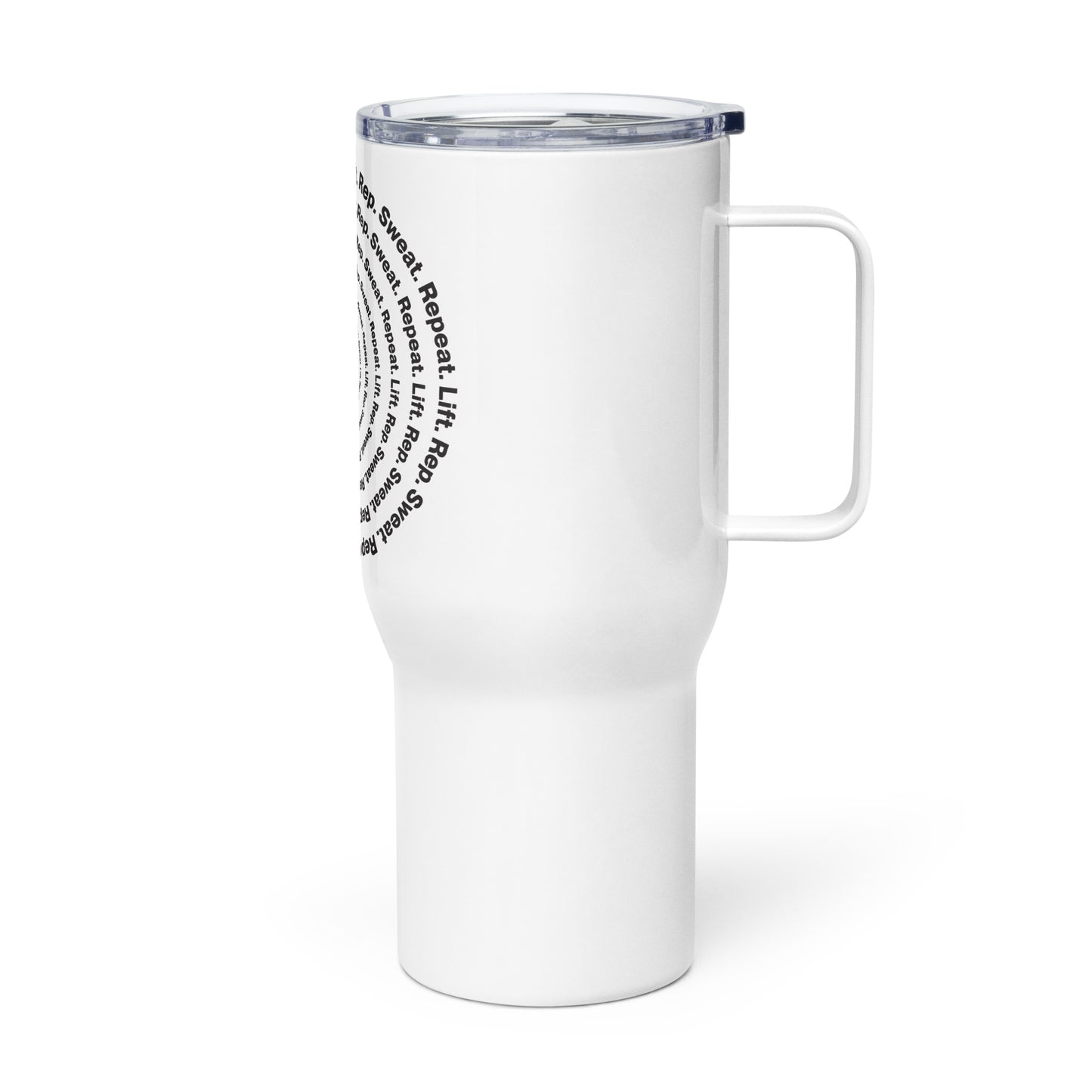 Travel mug with a handle